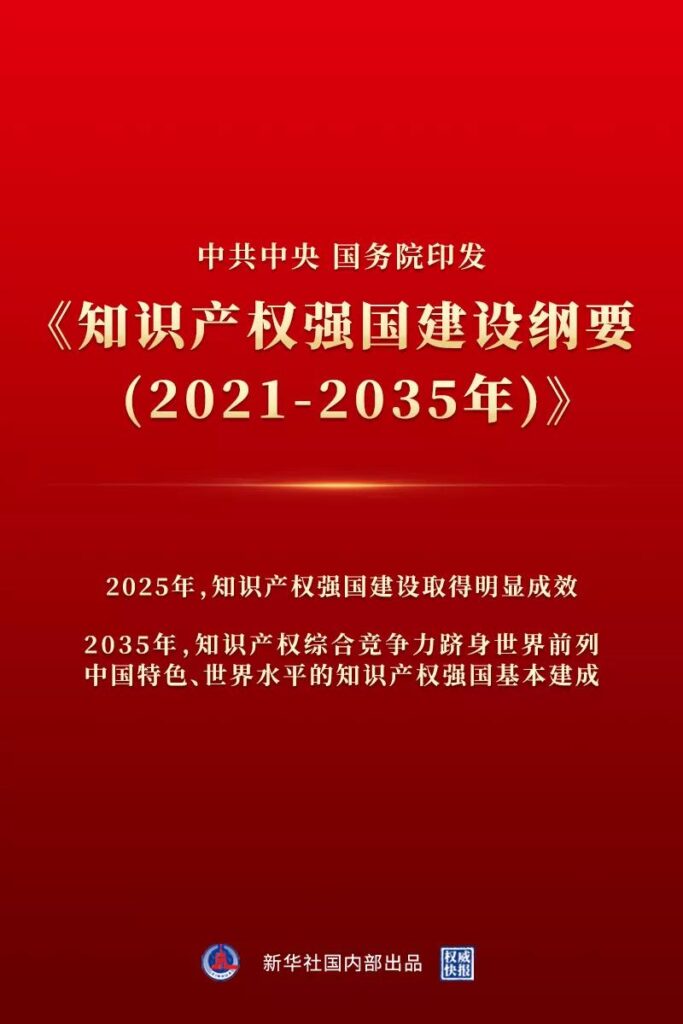 [知产晨讯]9月23日：中共中央 国务院印发《知识产权强国建设纲要（2021－2035年）》；《全球创新指数报告》：中国升至第12位